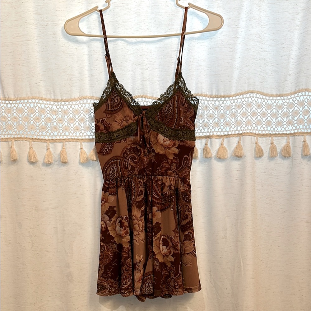 UO Riva Strappy Mesh Romper